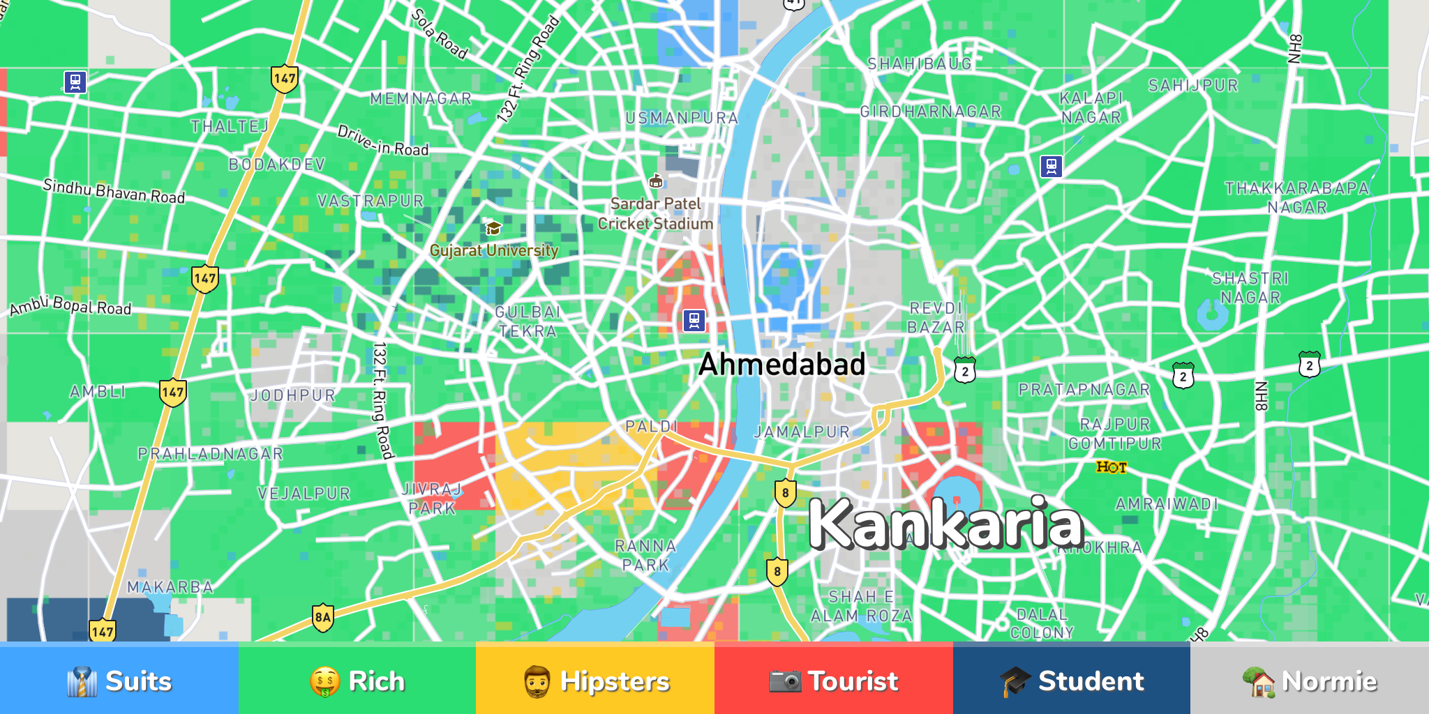 Ahmedabad Neighborhood Map