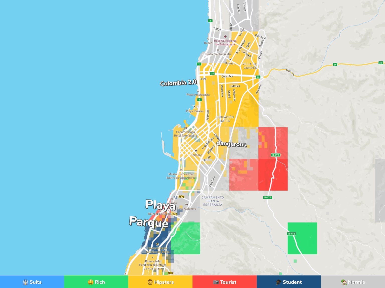 Antofagasta Neighborhood Map
