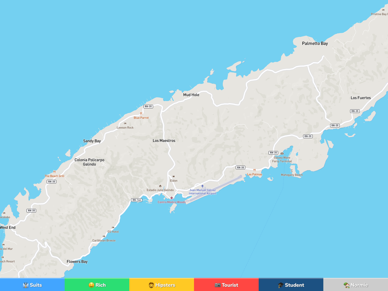 Bay Islands Neighborhood Map