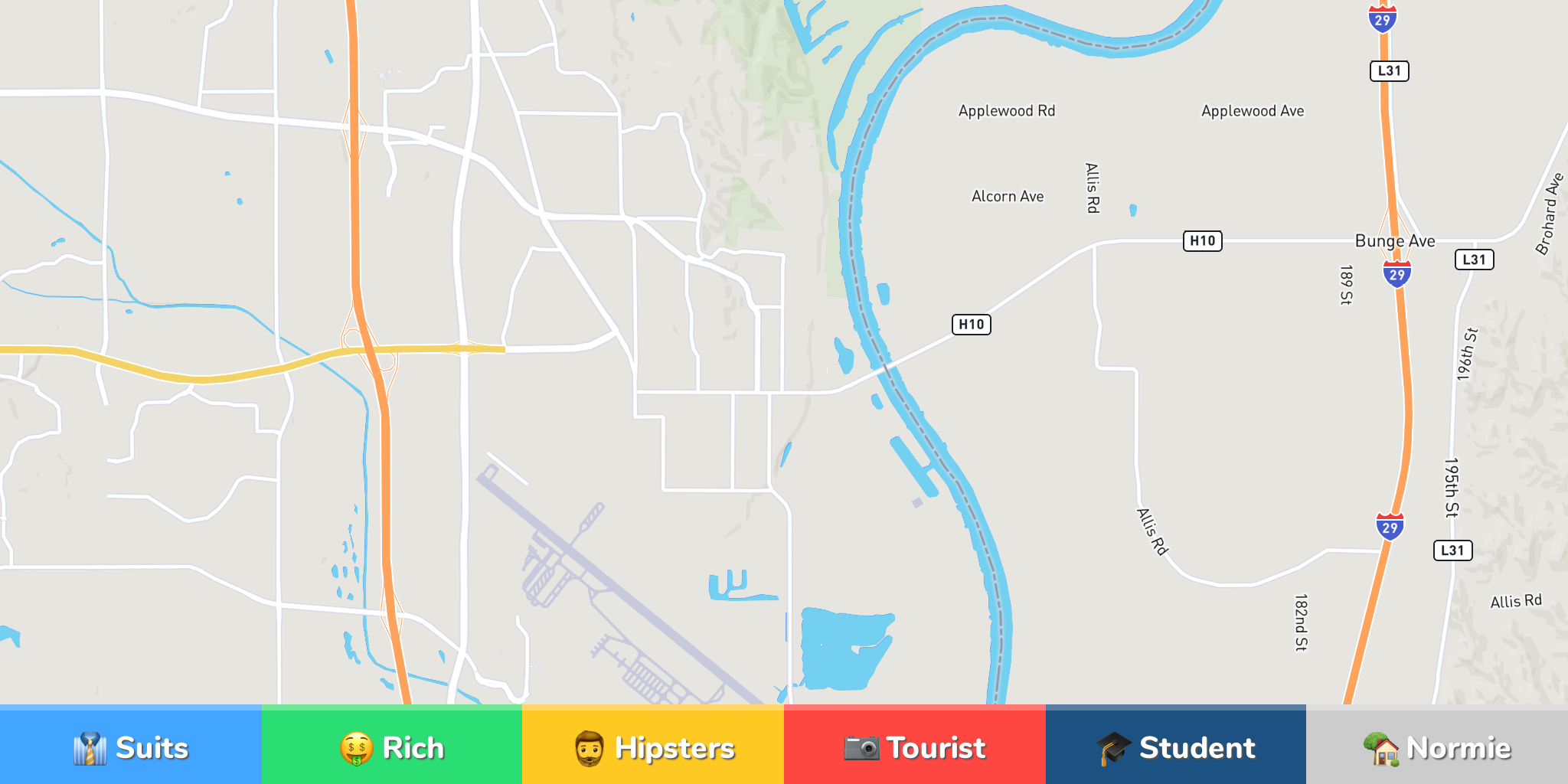 Bellevue Neighborhood Map