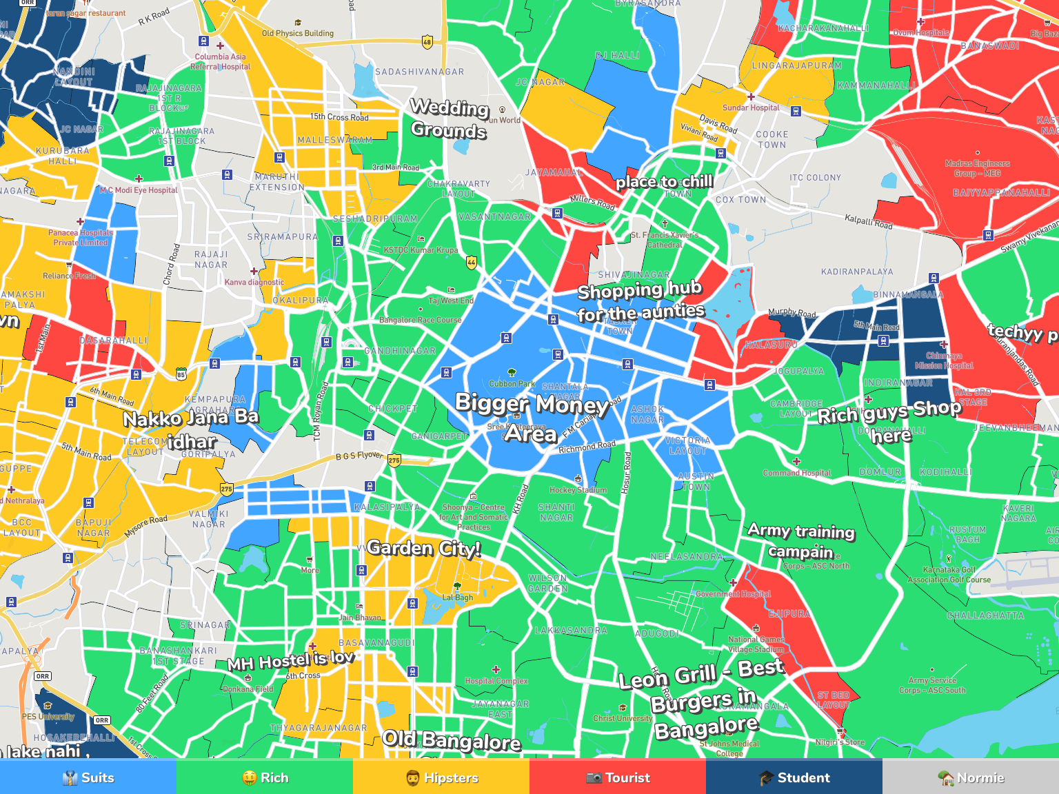Bengaluru Neighborhood Map