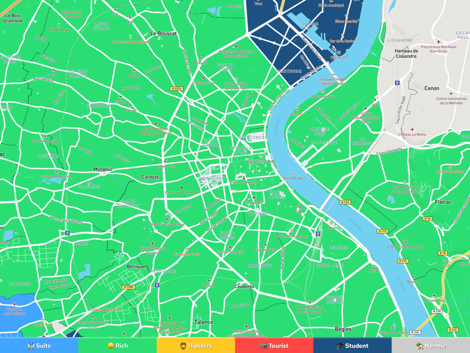 Bordeaux Neighborhood Map
