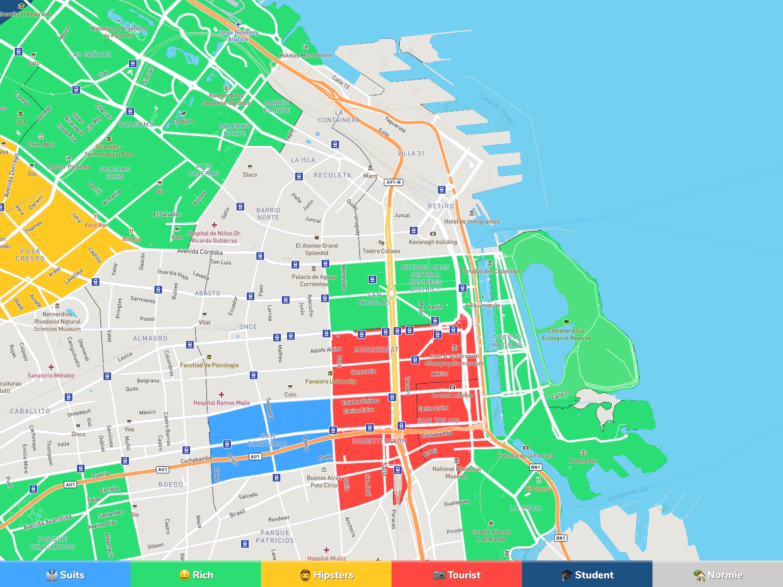 Buenos Aires Neighborhood Map