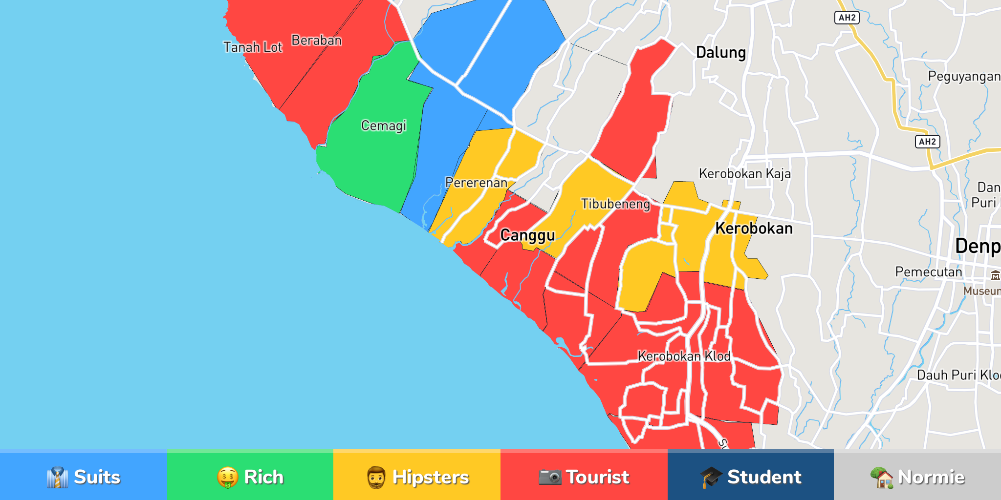 Canggu Neighborhood Map