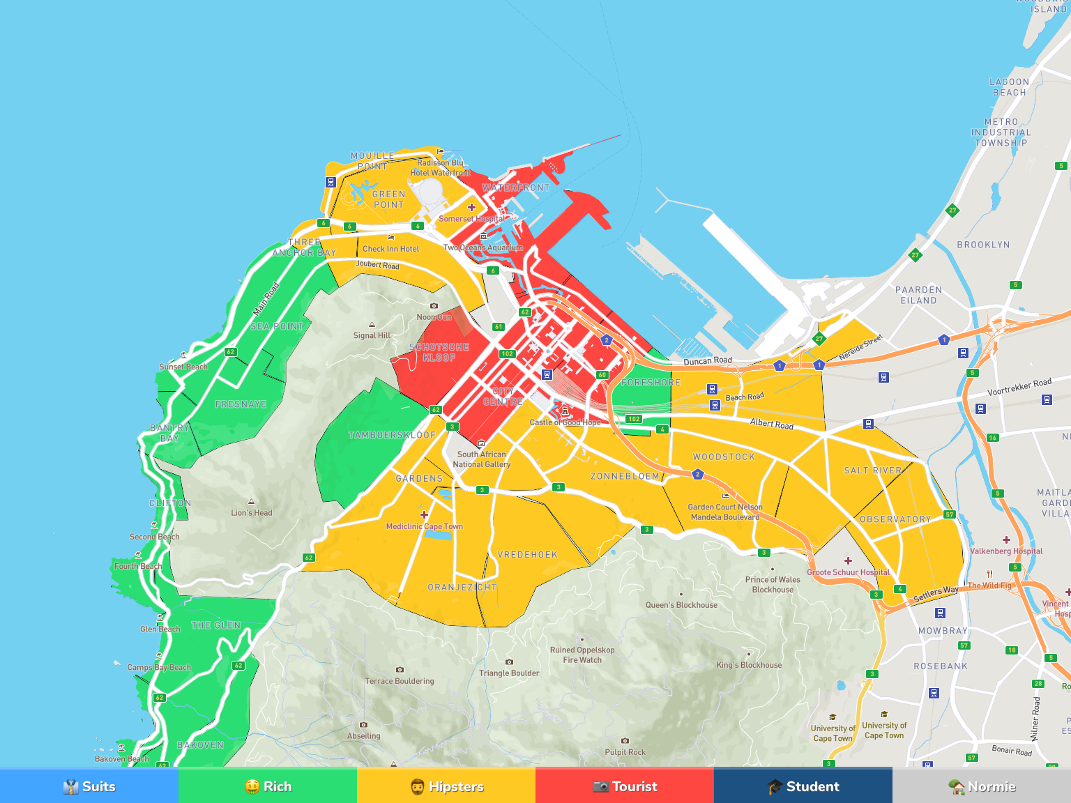 Cape Town Neighborhood Map