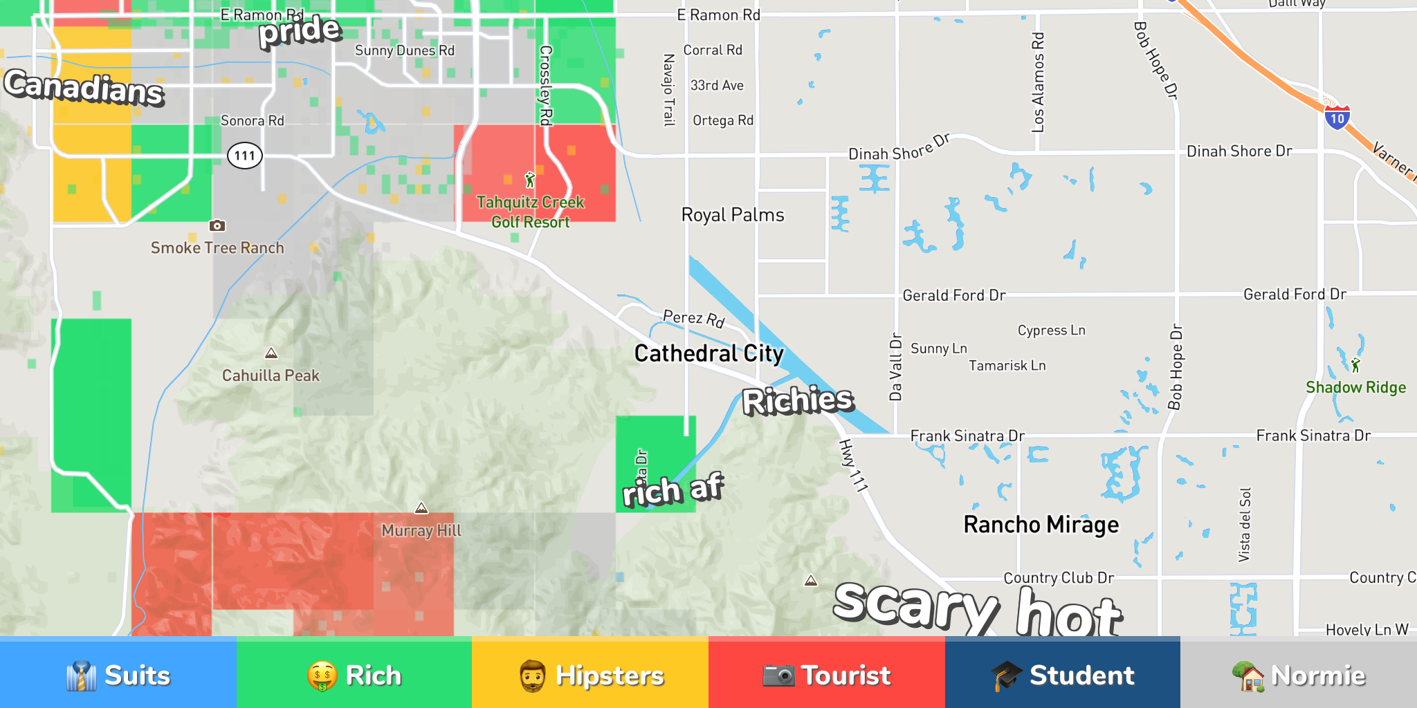 Cathedral City Neighborhood Map