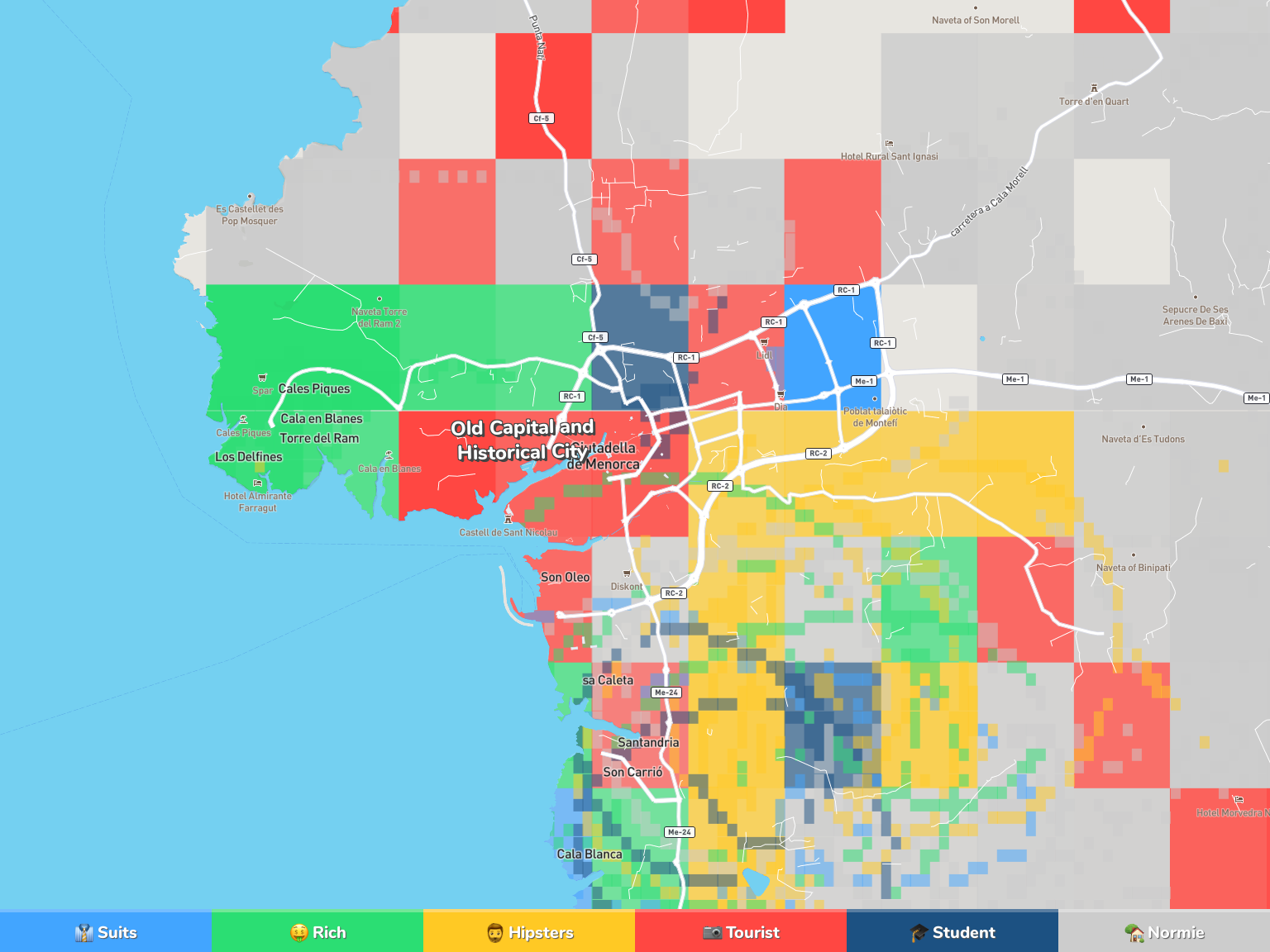 Ciutadella Neighborhood Map