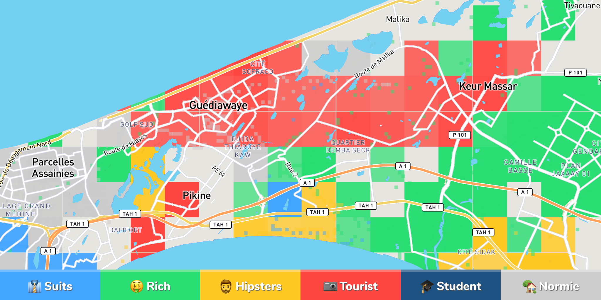 Where to Stay in Dakar Neighborhood Map by 12 Locals