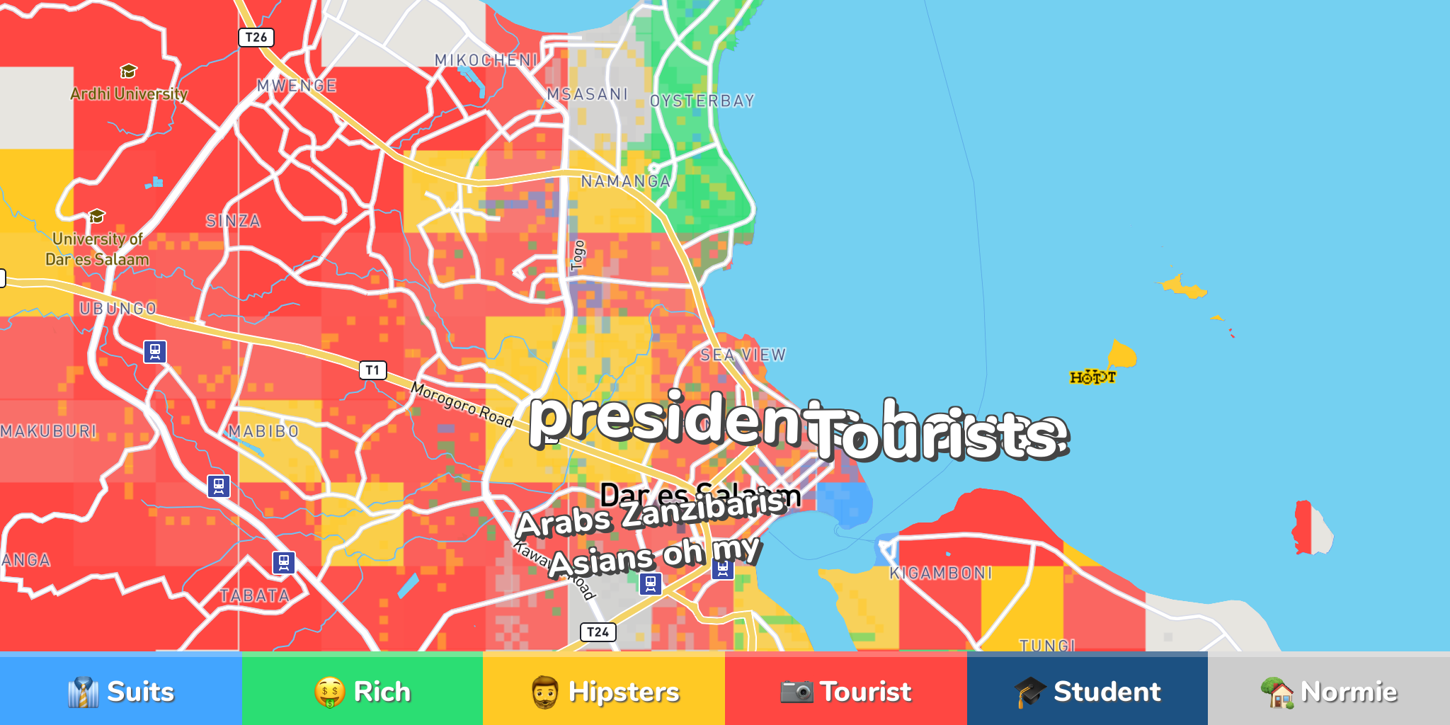 Dar es Salaam Neighborhood Map