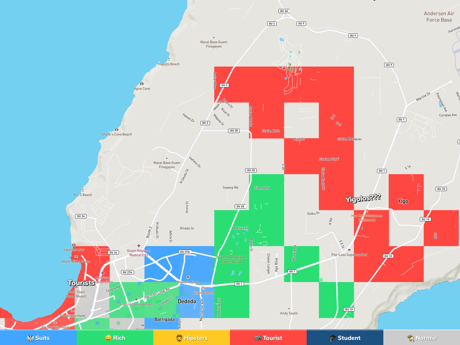 Dededo Neighborhood Map