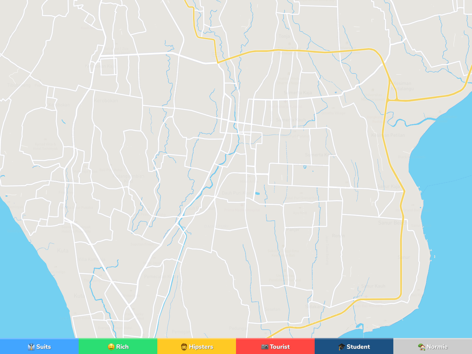 Denpasar Neighborhood Map
