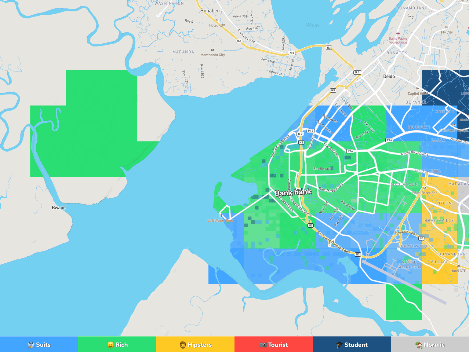 Douala Neighborhood Map