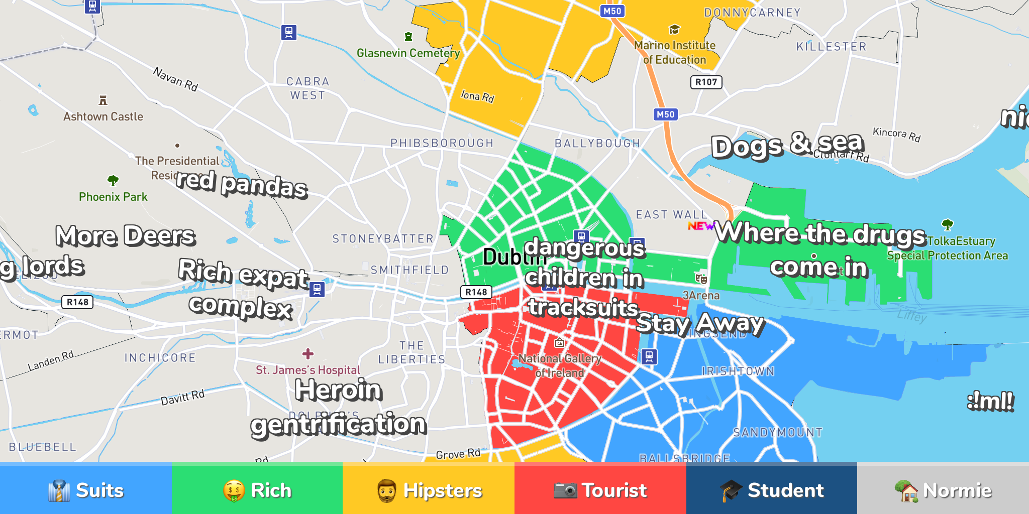 Dublin Suburbs Map
