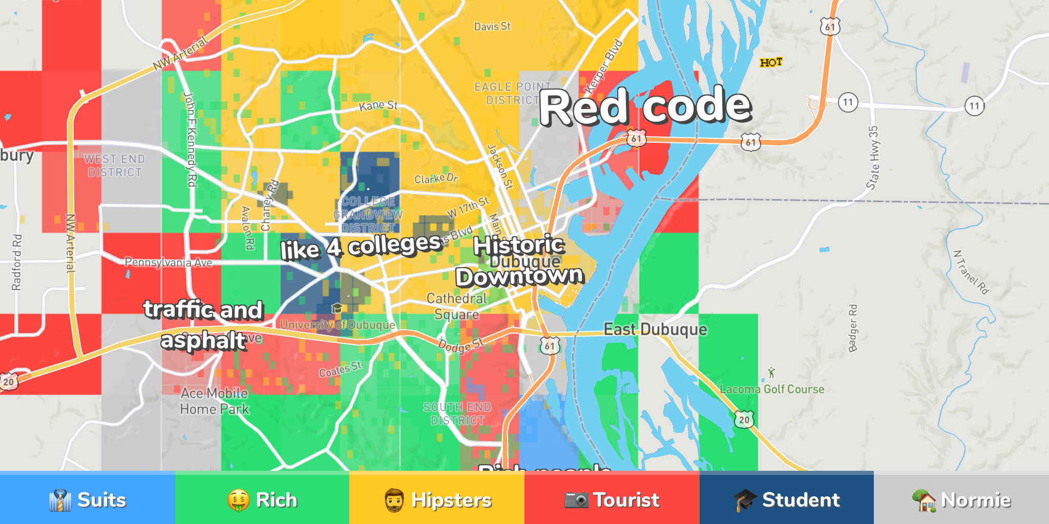 Dubuque Neighborhood Map