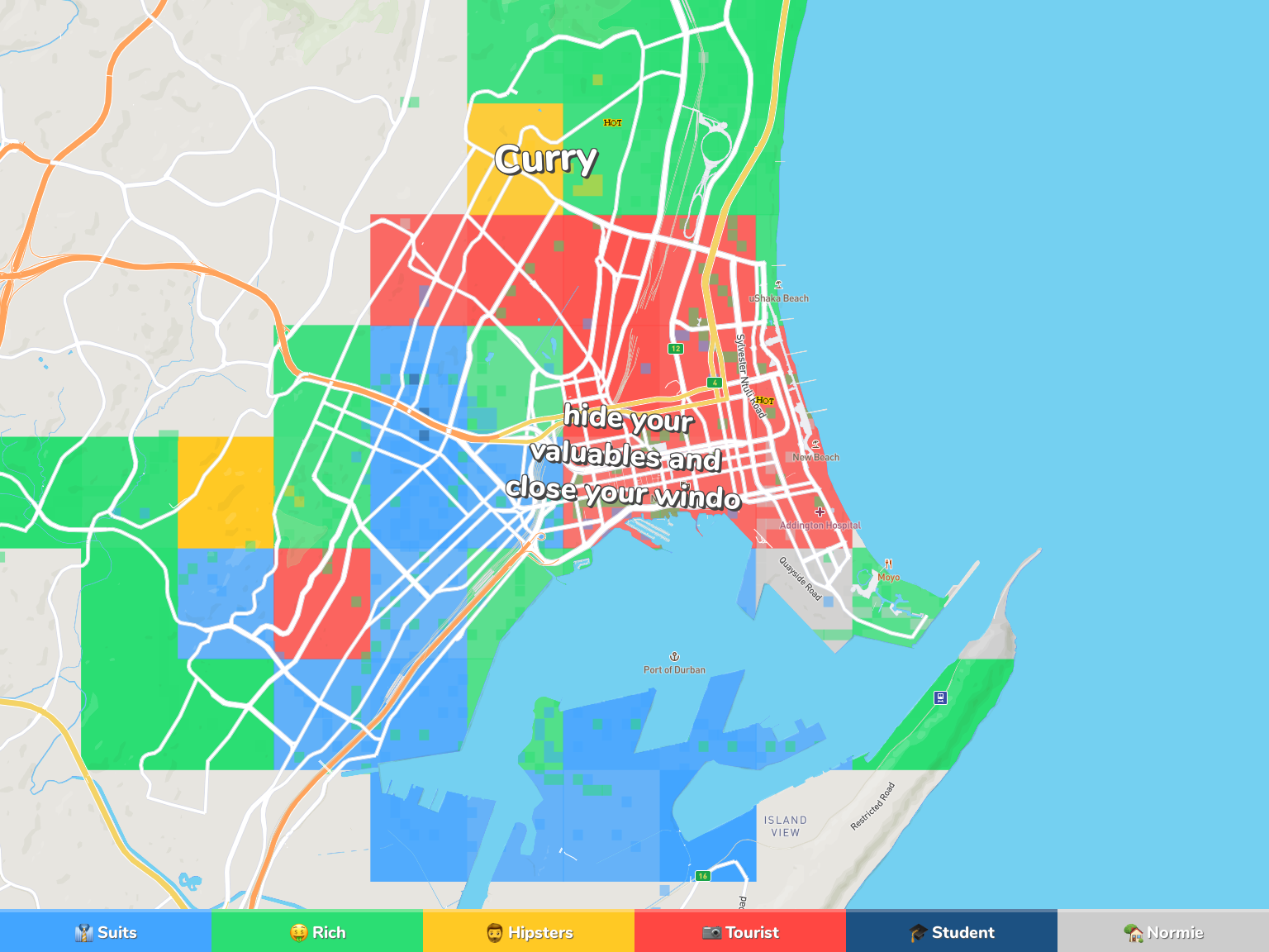Durban Neighborhood Map