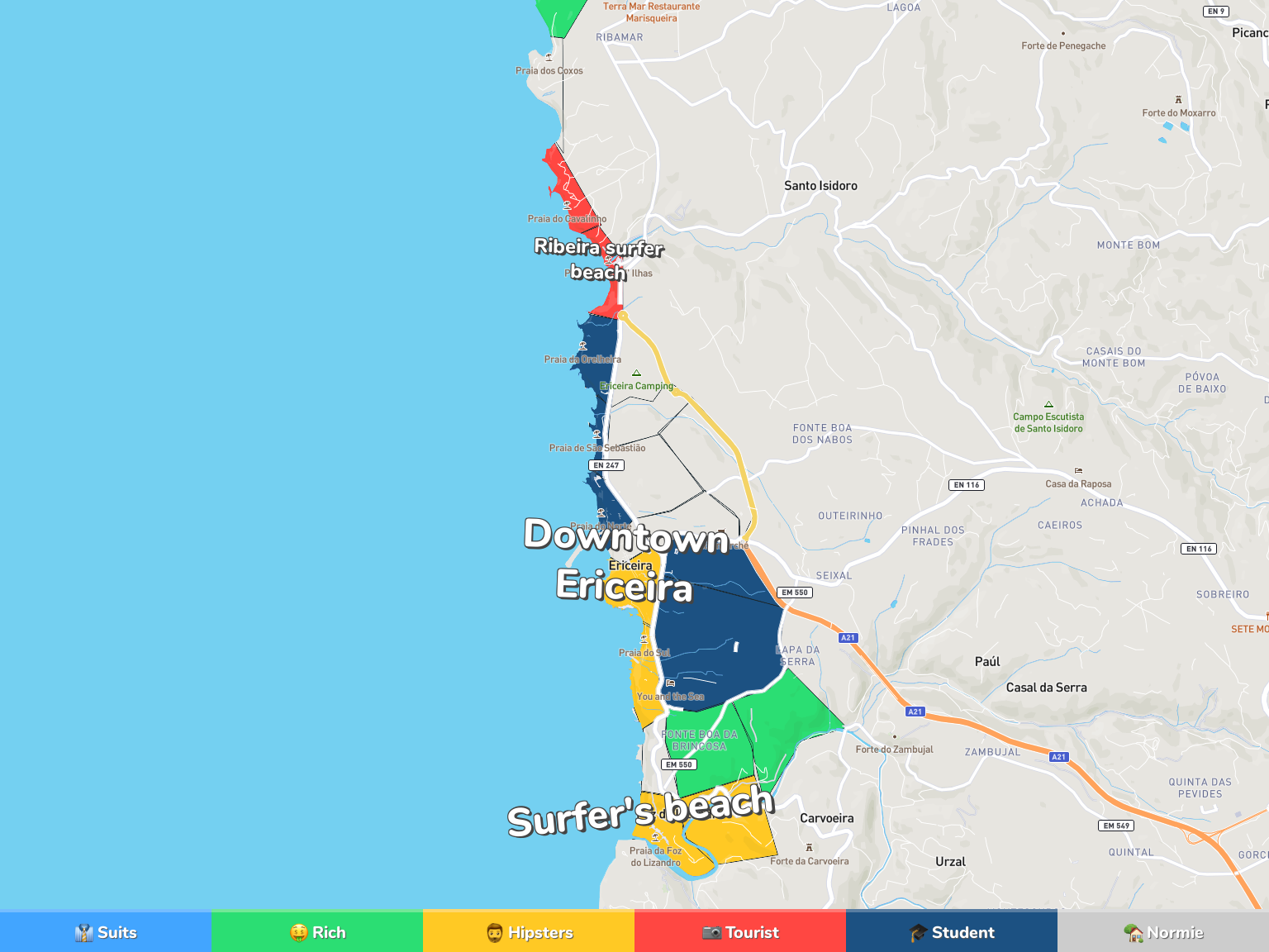 Ericeira Neighborhood Map