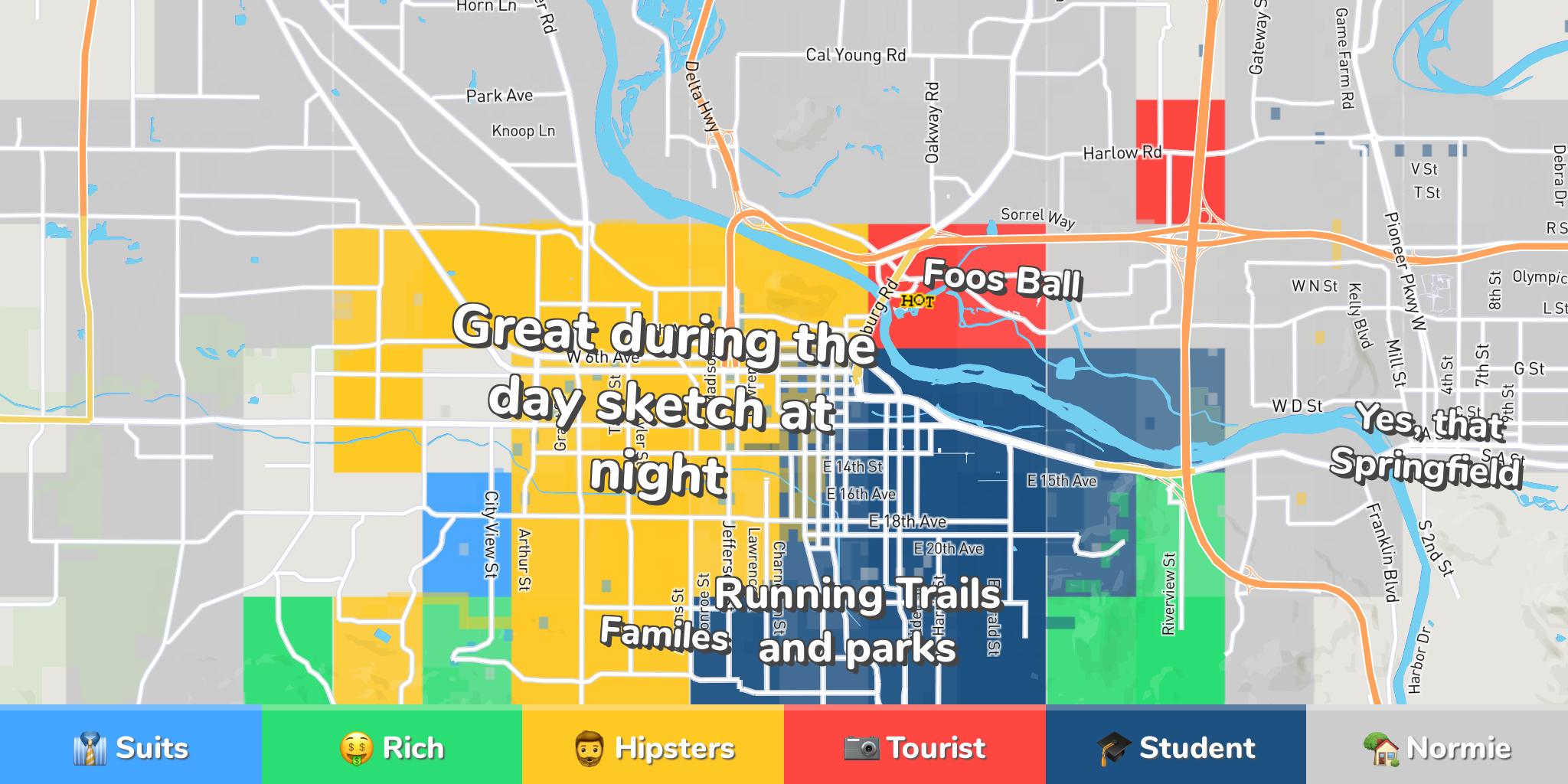 Eugene Neighborhood Map