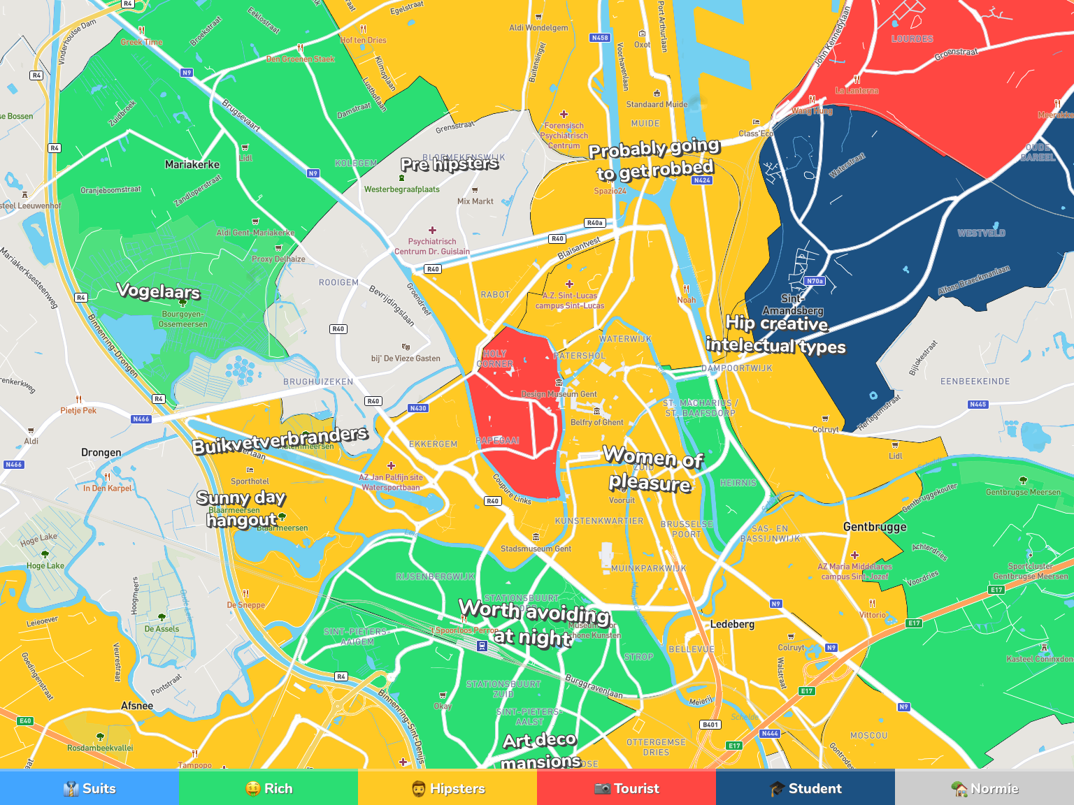 Ghent Neighborhood Map