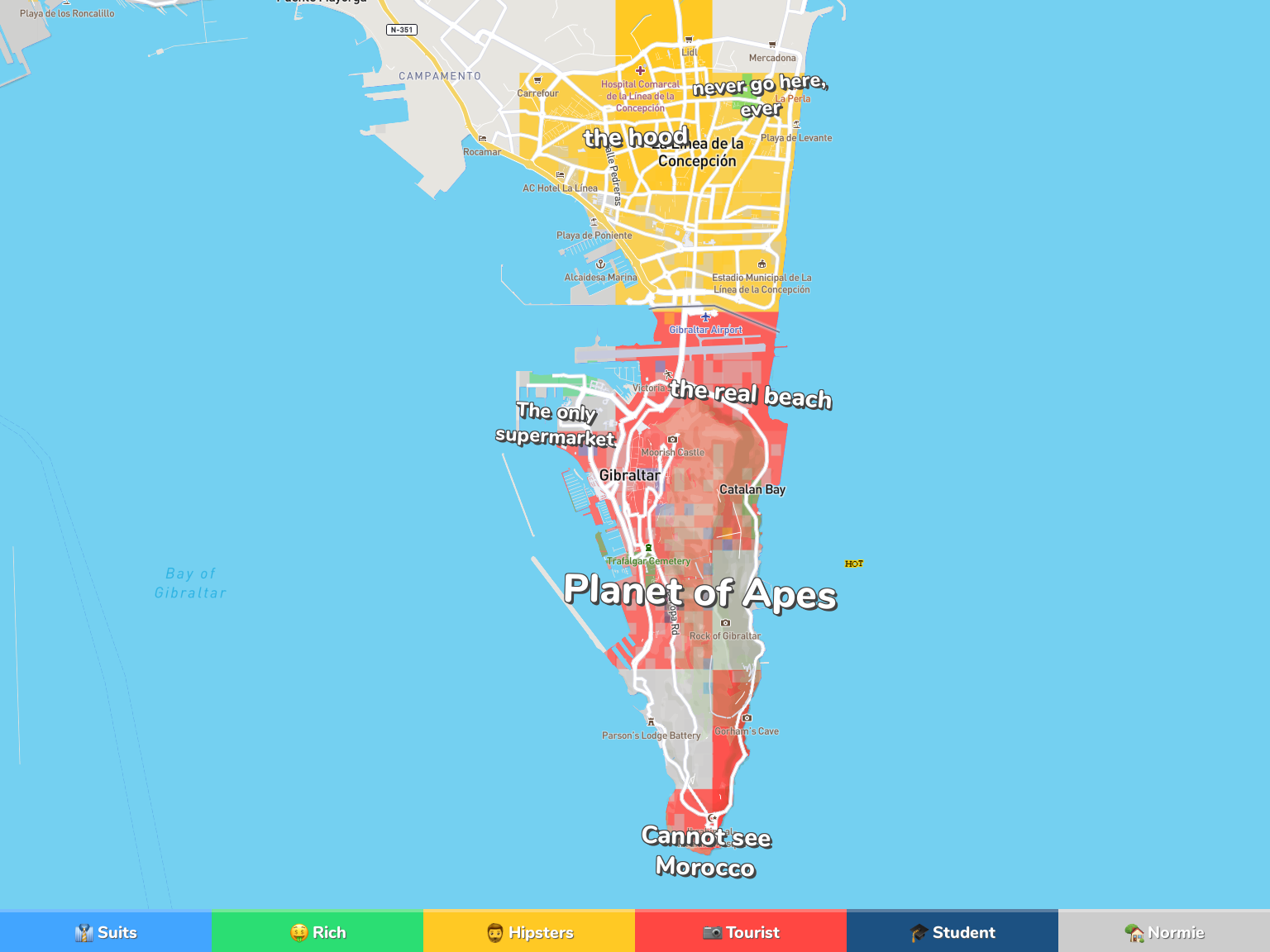 Gibraltar Neighborhood Map