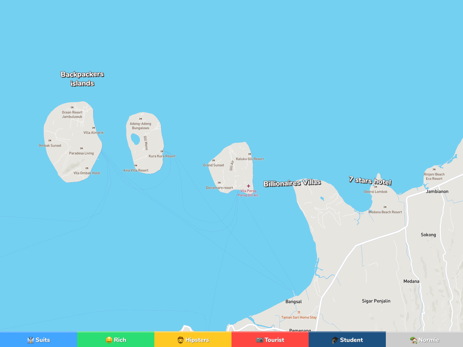 Gili Air Neighborhood Map