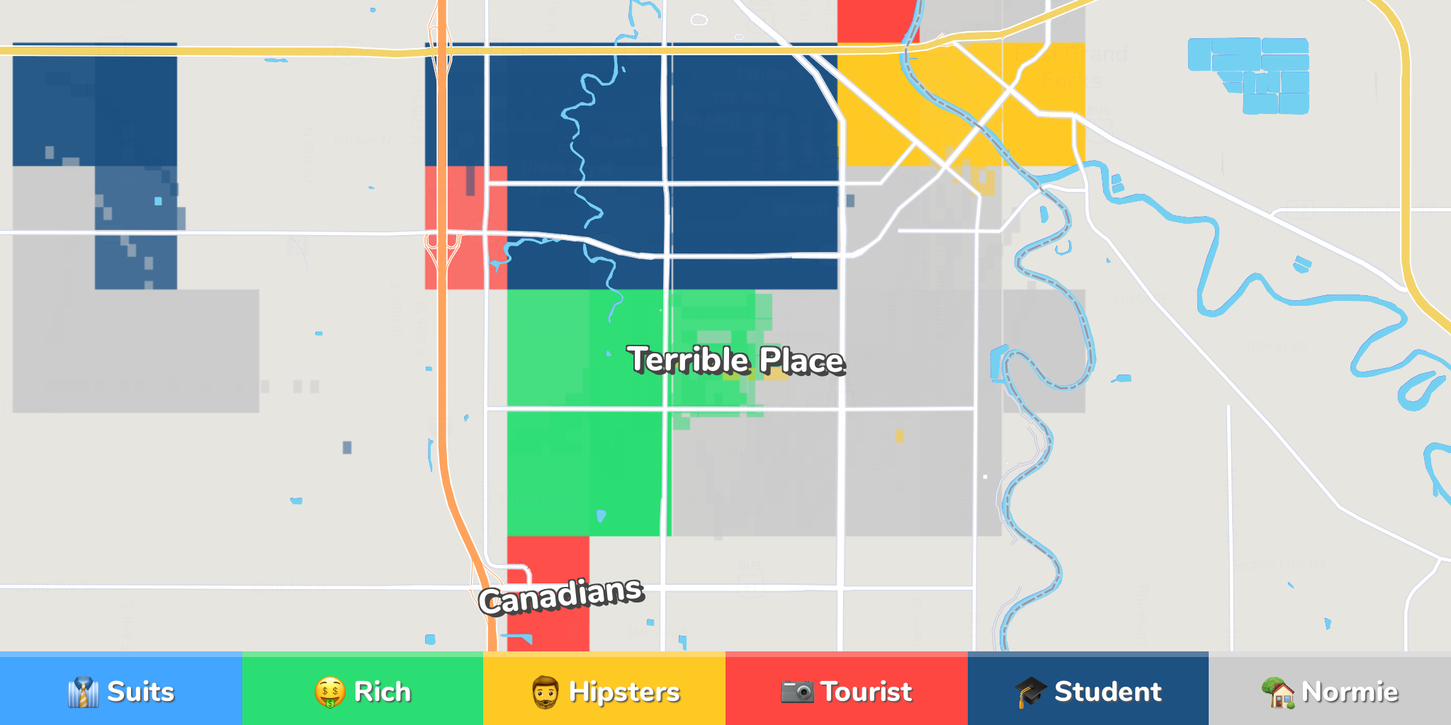 Grand Forks Neighborhood Map