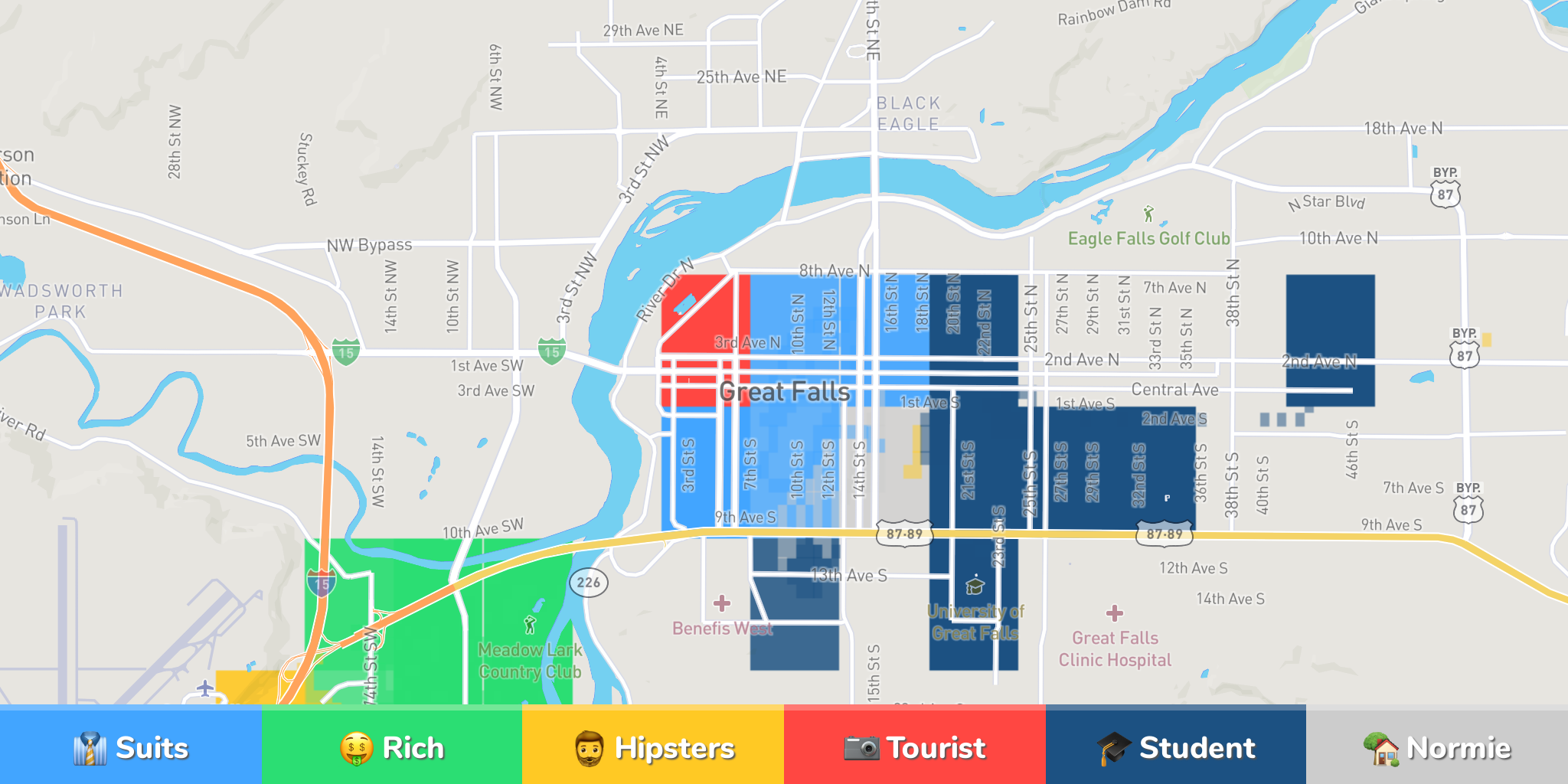 Great Falls Neighborhood Map