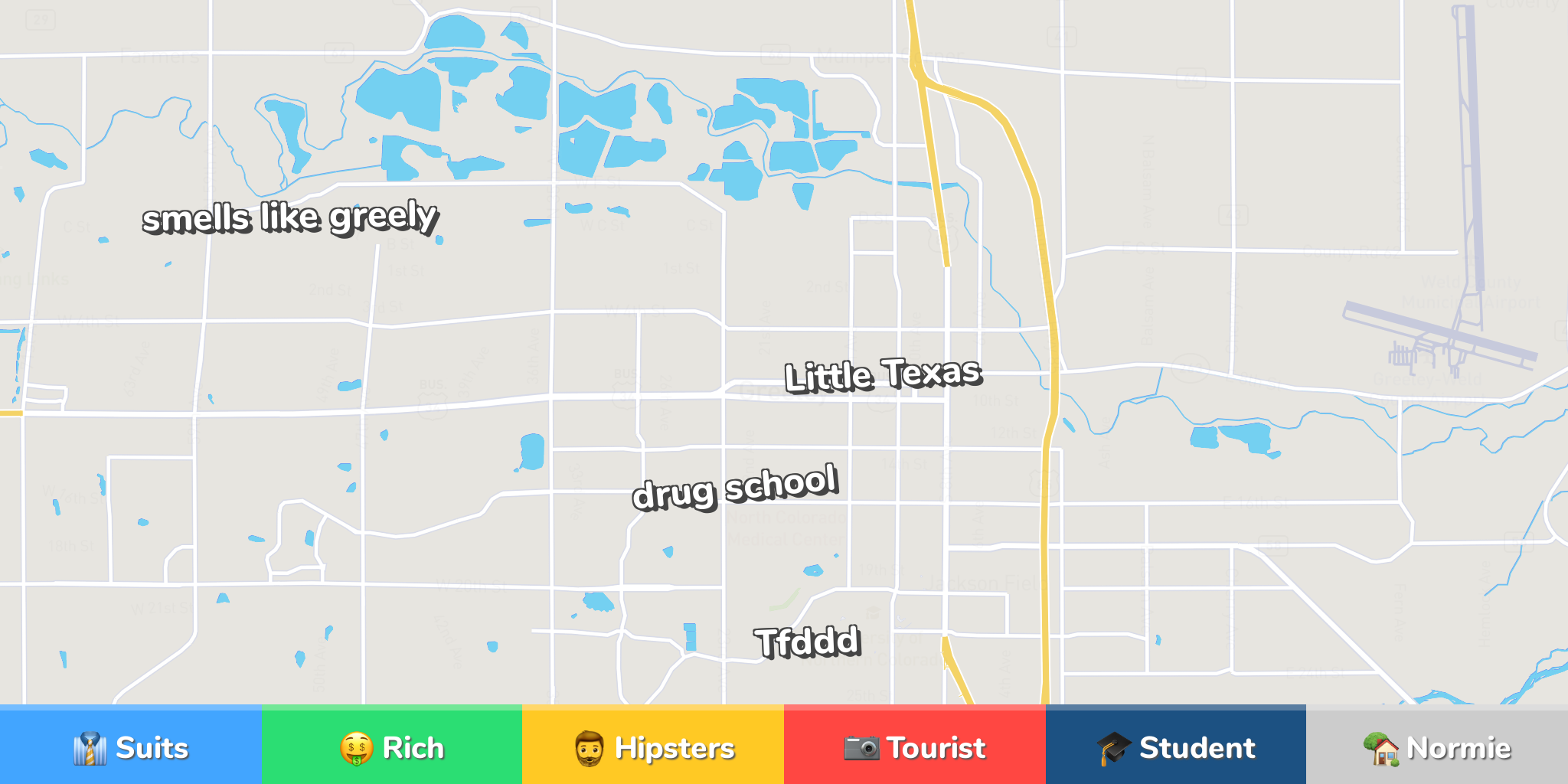 Greeley Neighborhood Map