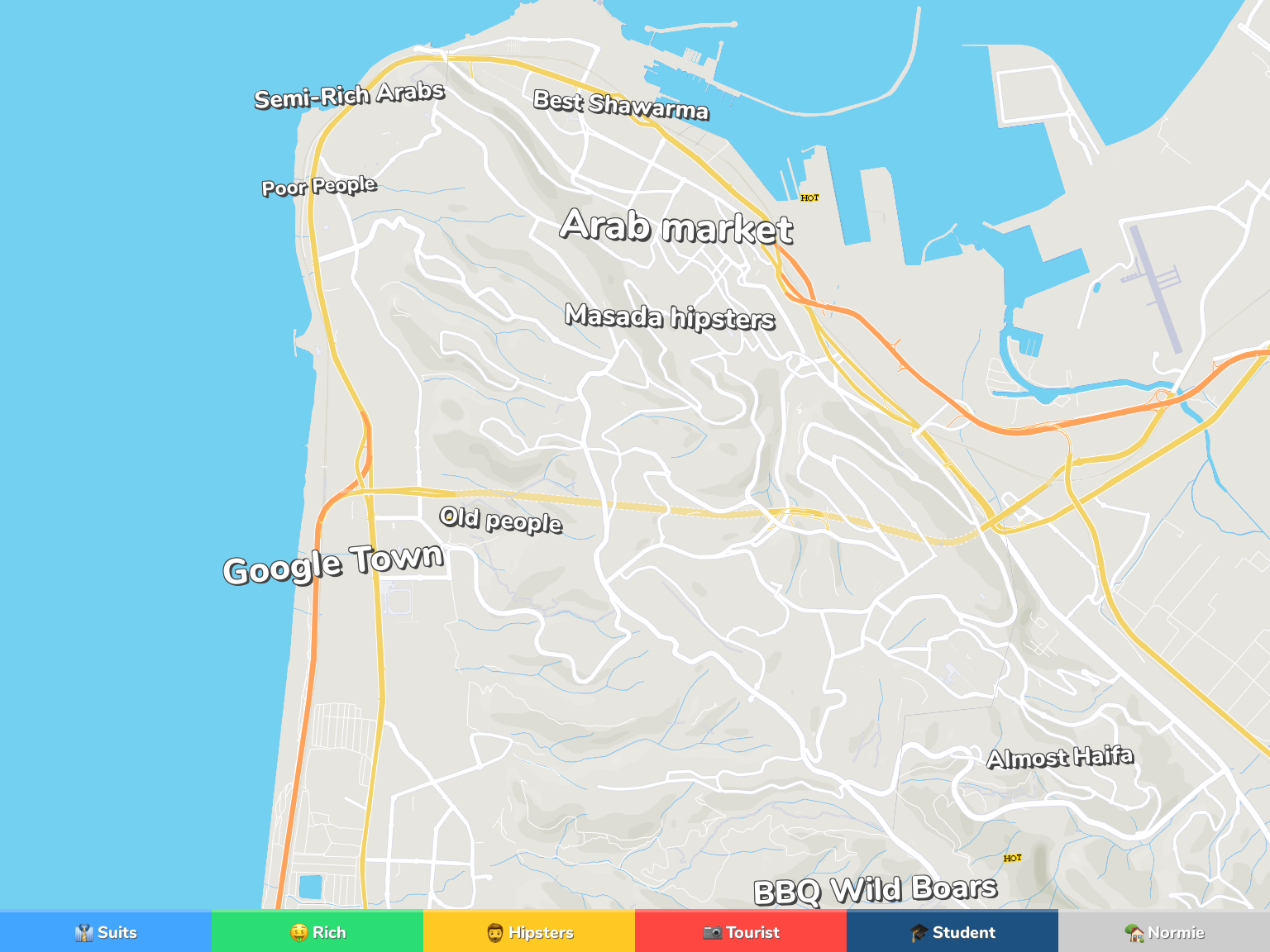 Haifa Neighborhood Map