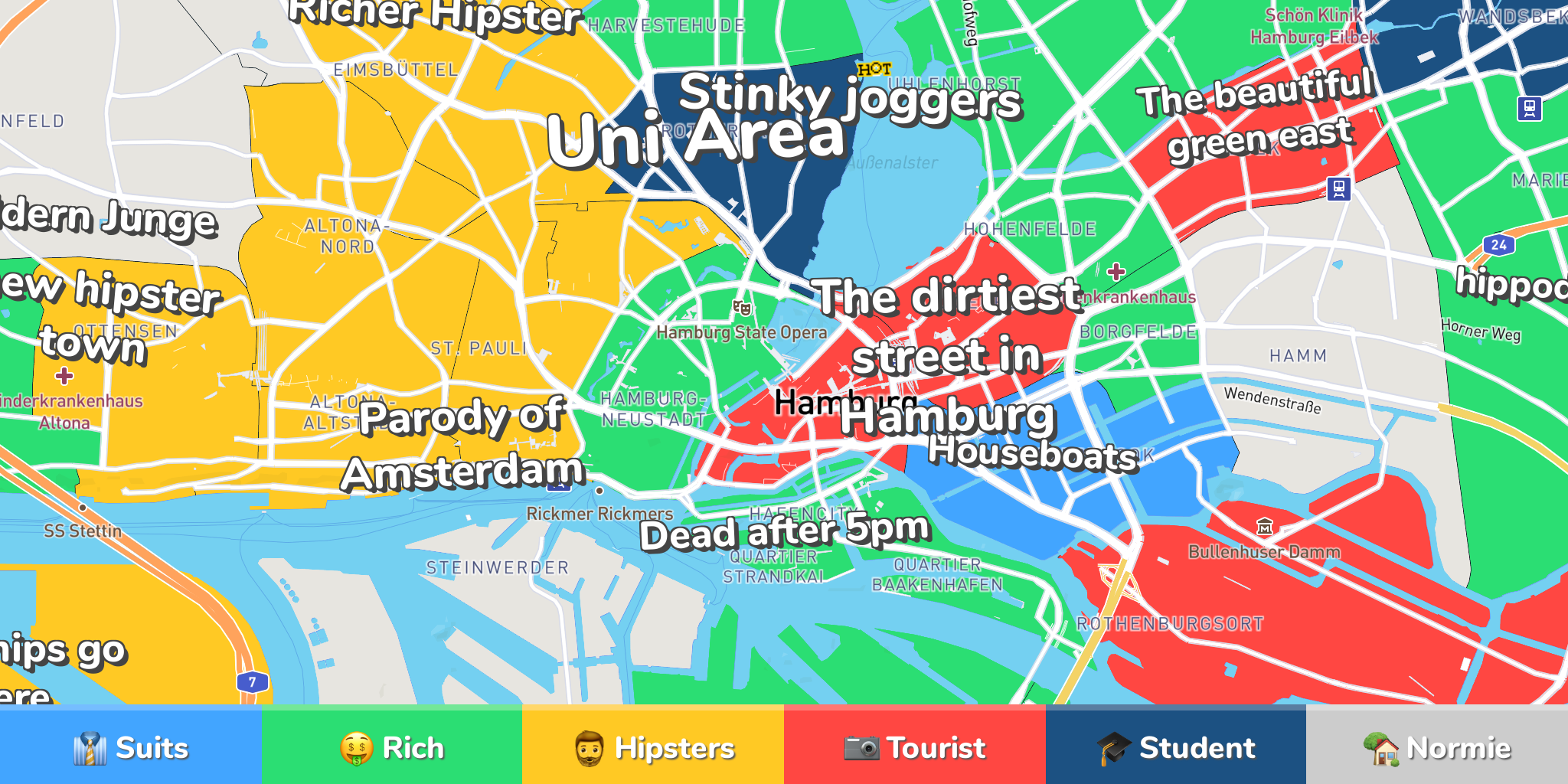 Hamburg Districts Map