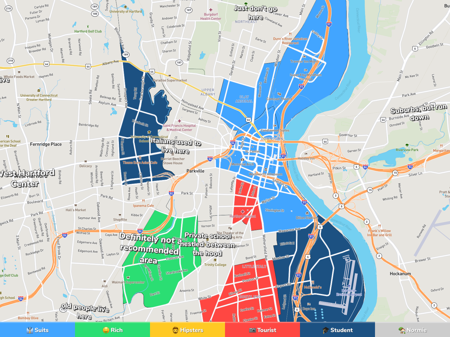 Hartford Neighborhood Map