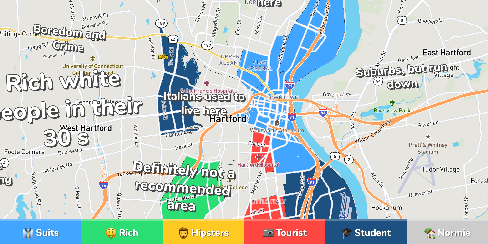 Hartford Neighborhood Map