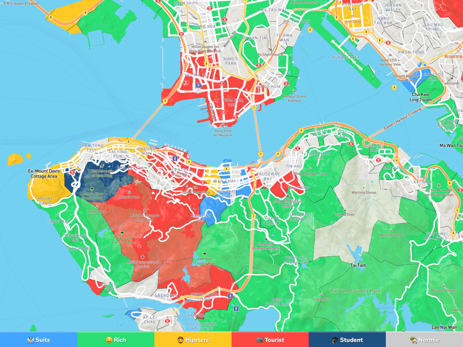 Hong Kong Neighborhood Map
