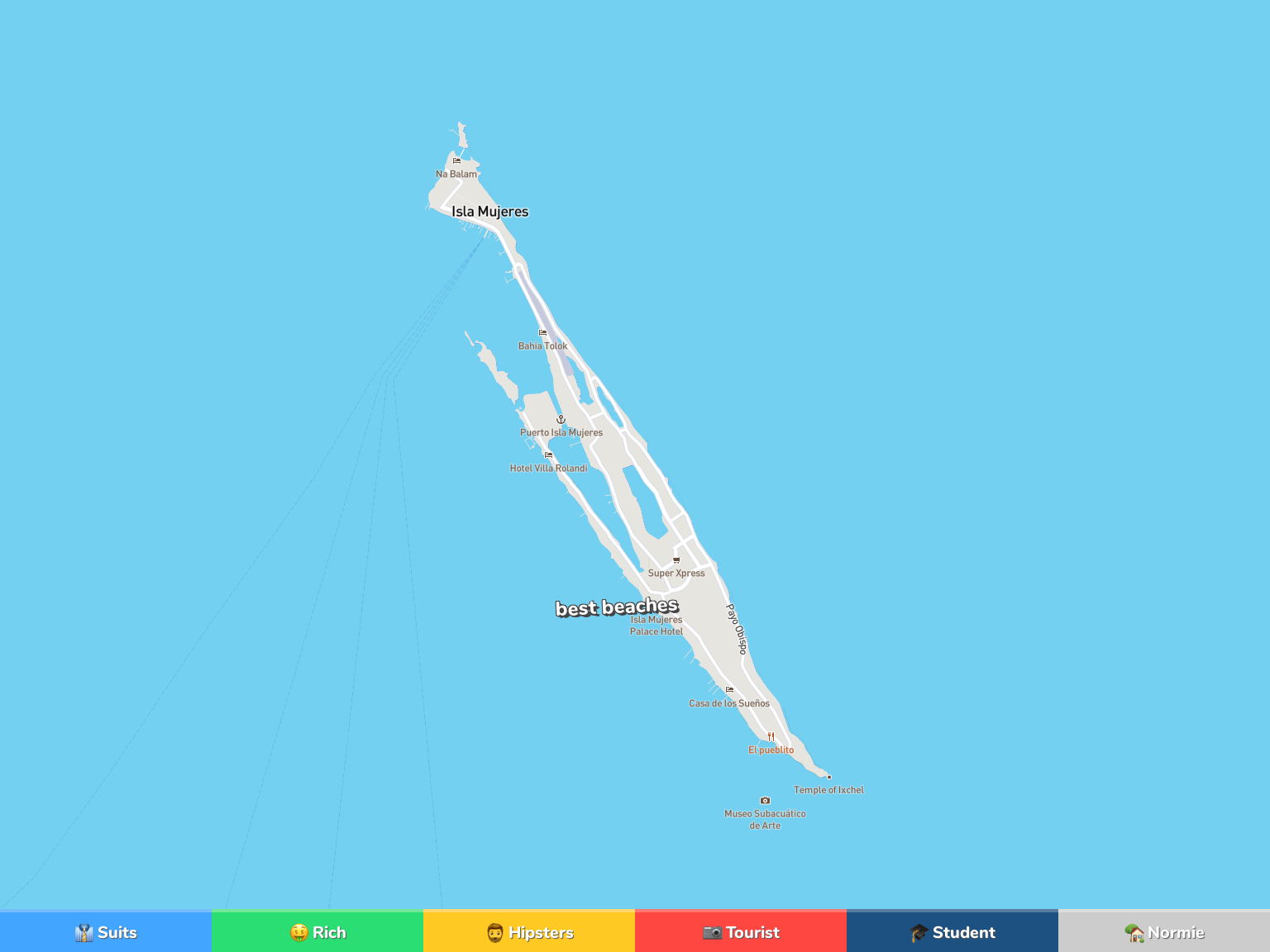 Isla Mujeres Neighborhood Map