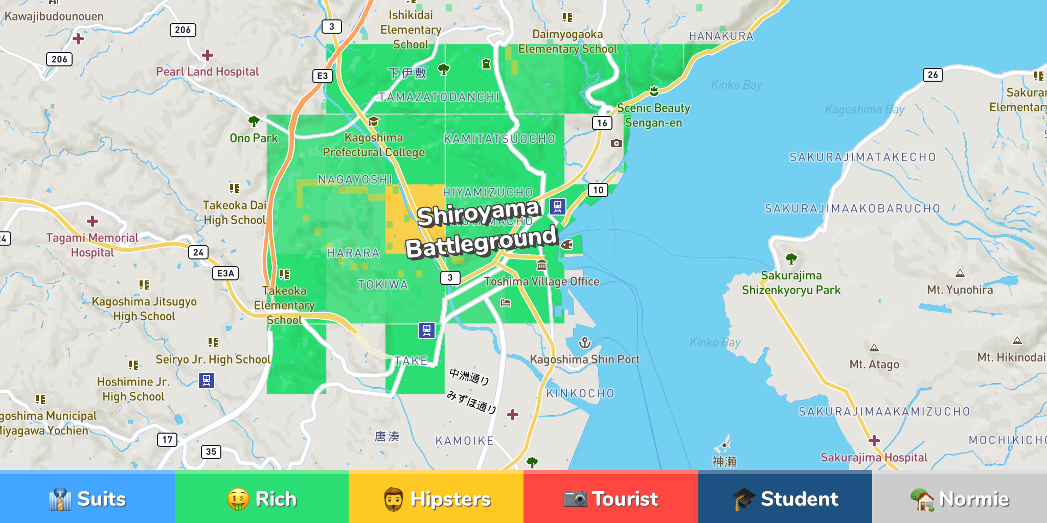 Kagoshima Neighborhood Map