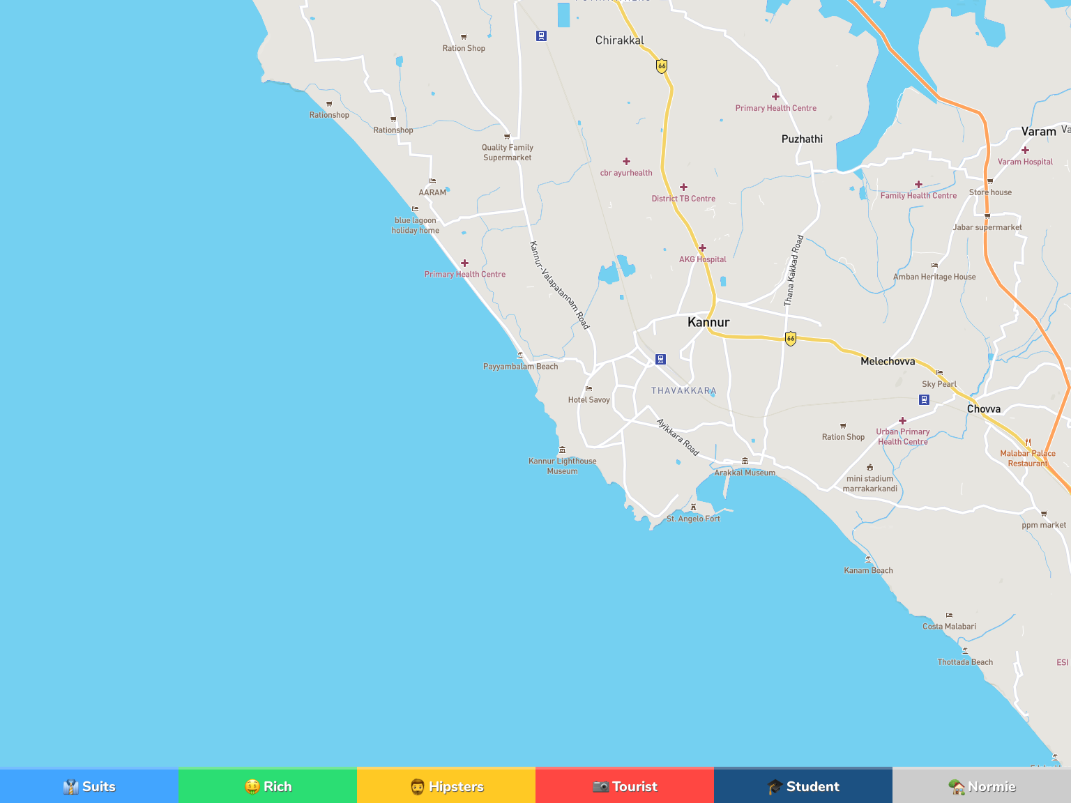 Kannur Neighborhood Map