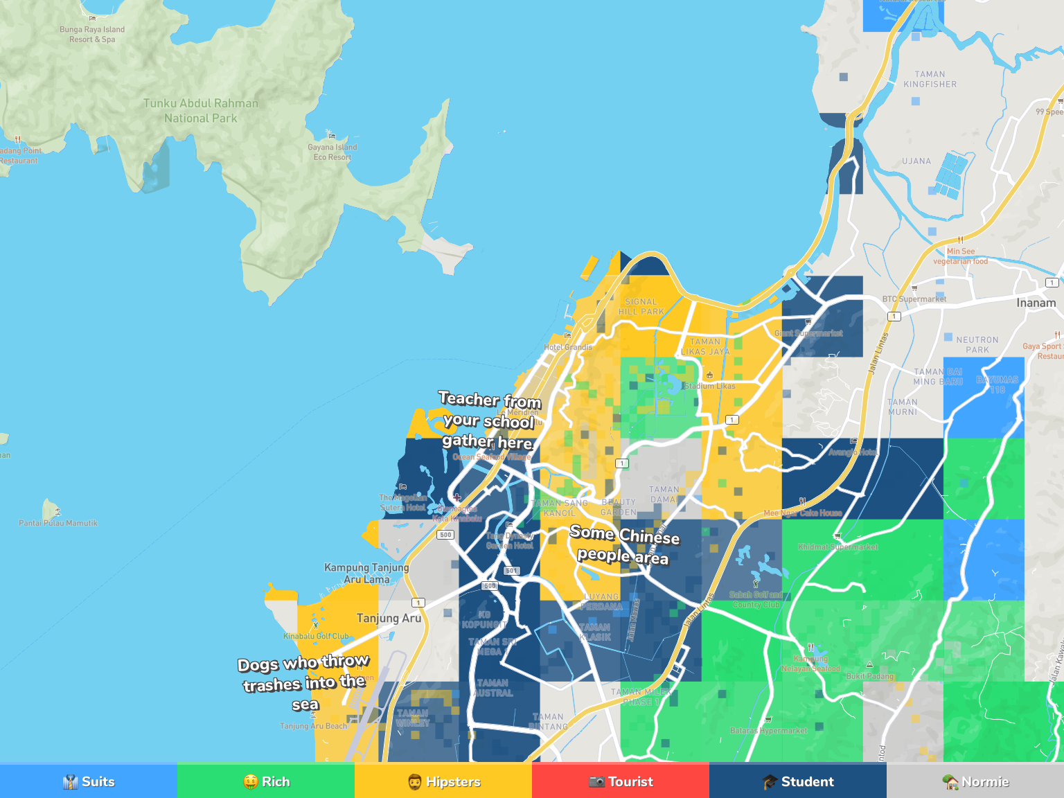Kota Kinabalu Neighborhood Map