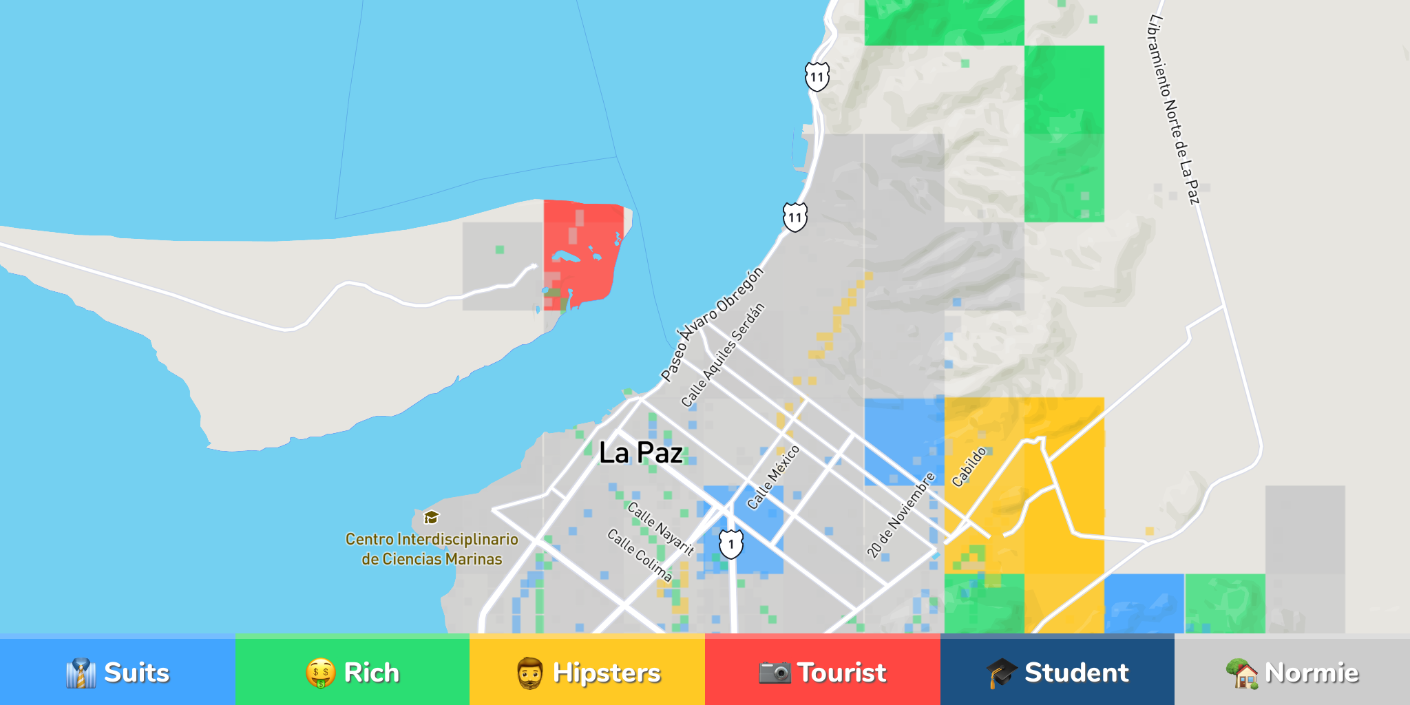 La Paz Neighborhood Map