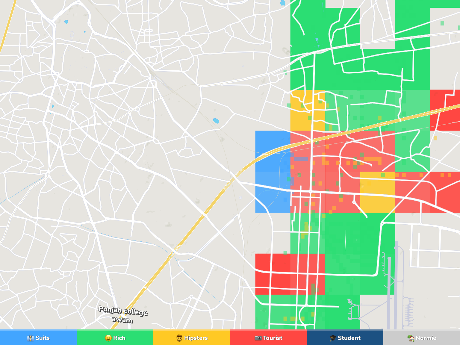 Lahore Neighborhood Map