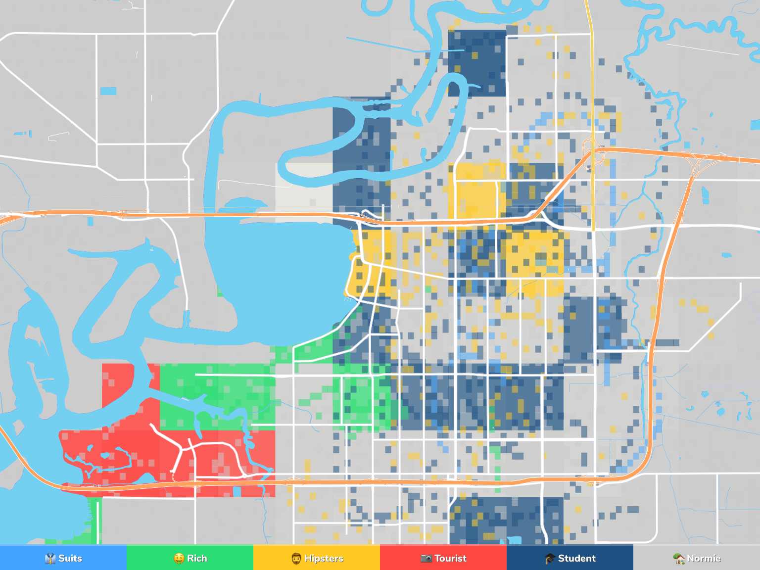 Lake Charles Neighborhood Map