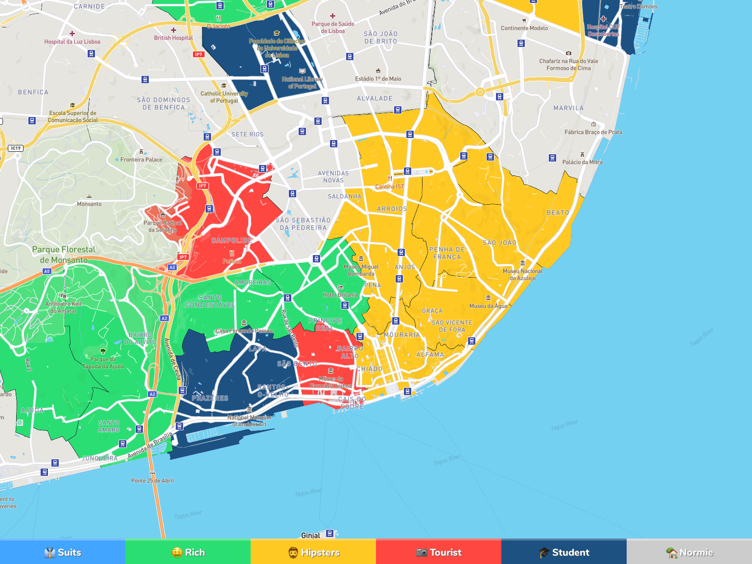 Lisbon Neighborhood Map