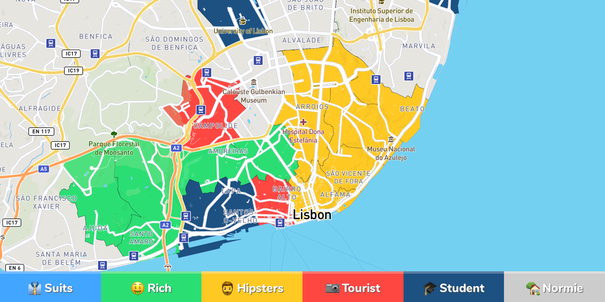 Lisbon Neighborhood Map