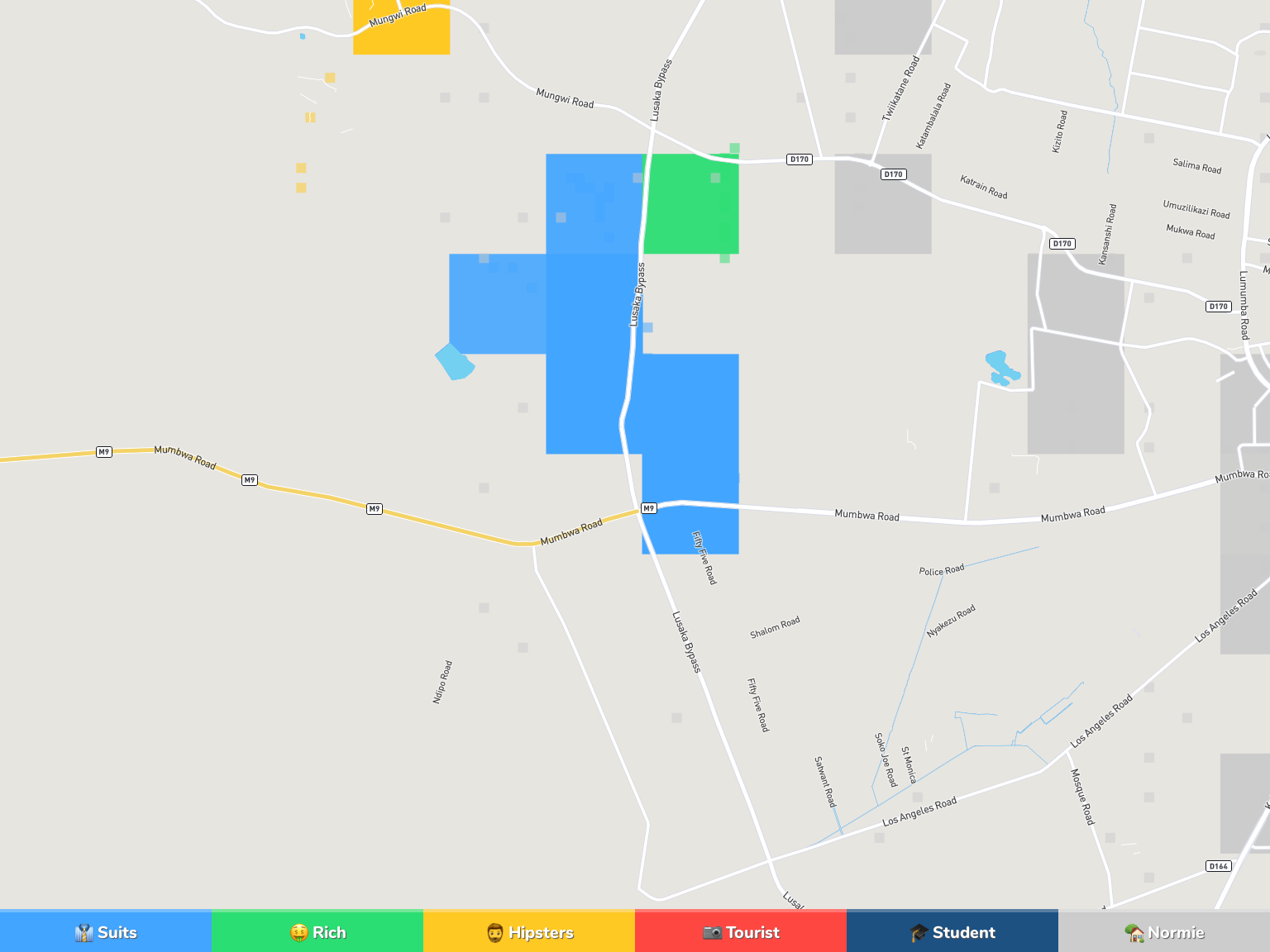 Lusaka Neighborhood Map