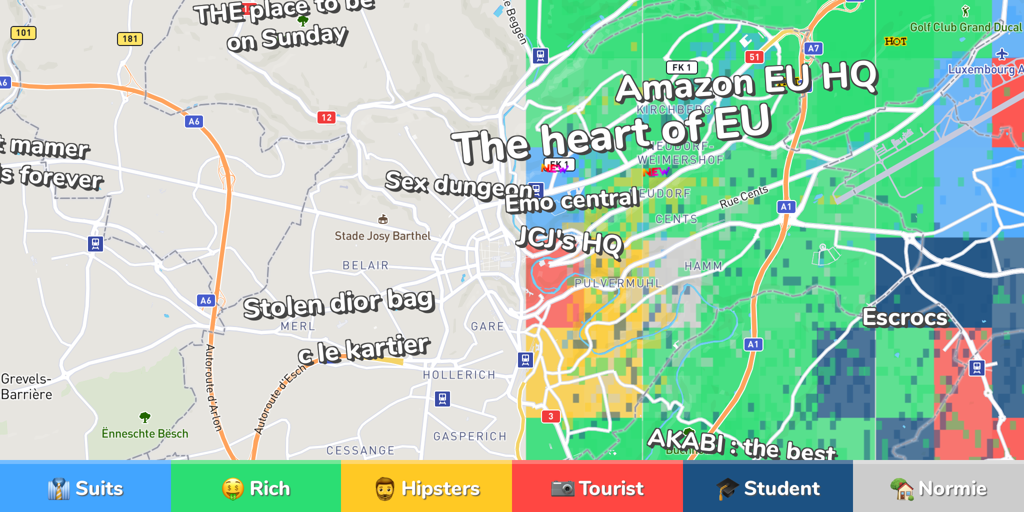 Luxembourg Neighborhood Map