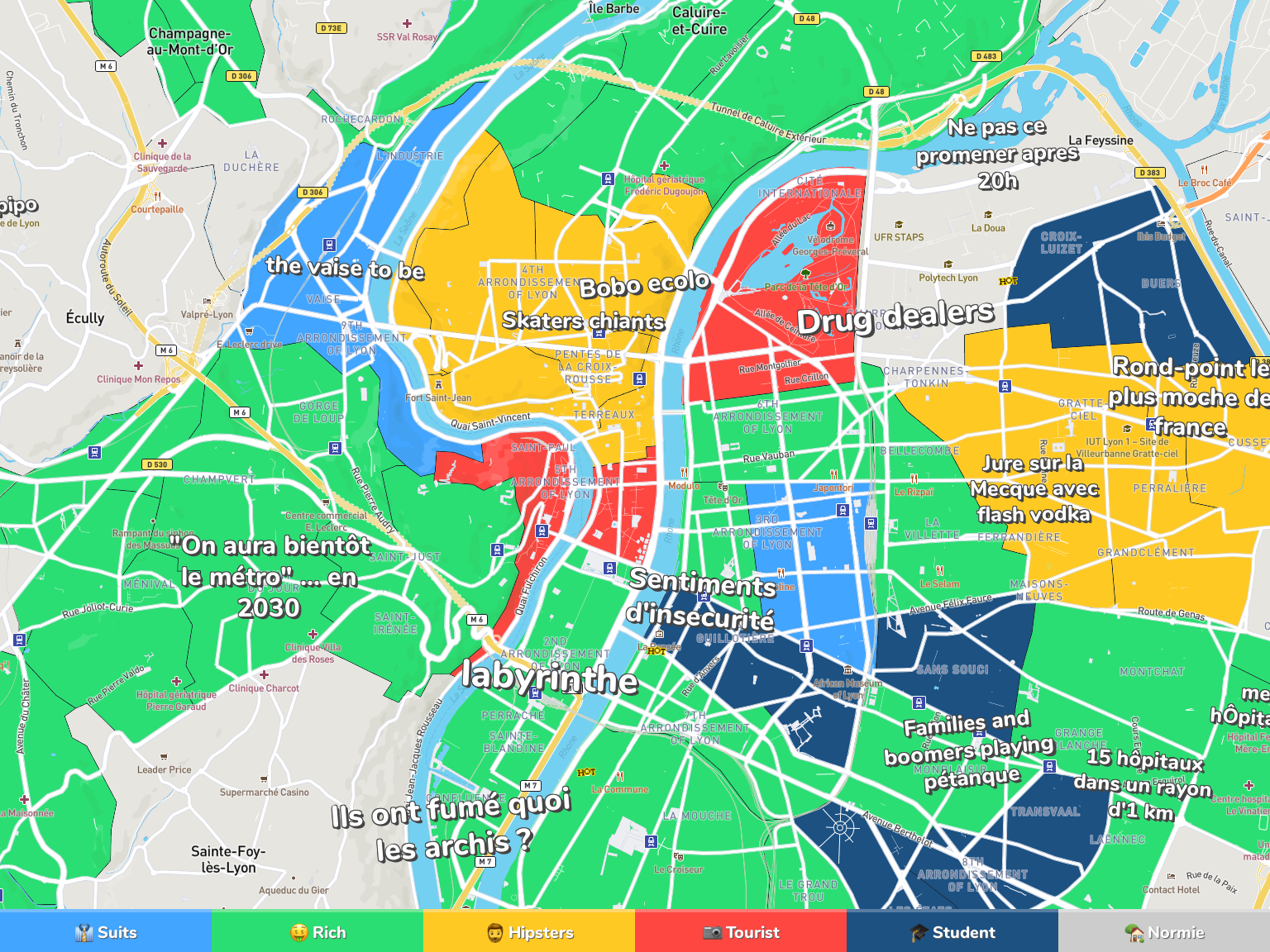Lyon Neighborhood Map