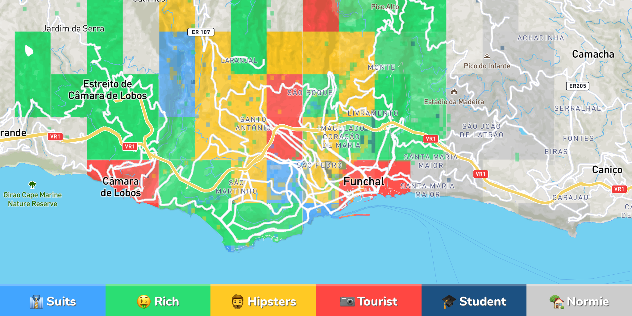 Madeira Neighborhood Map