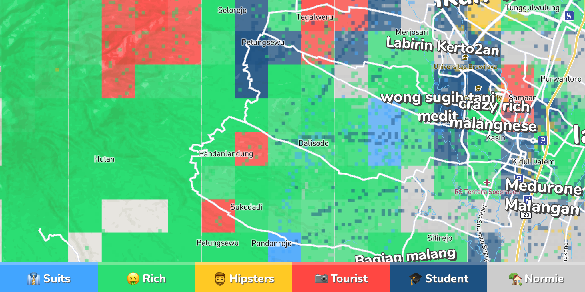  Malang  Neighborhood Map