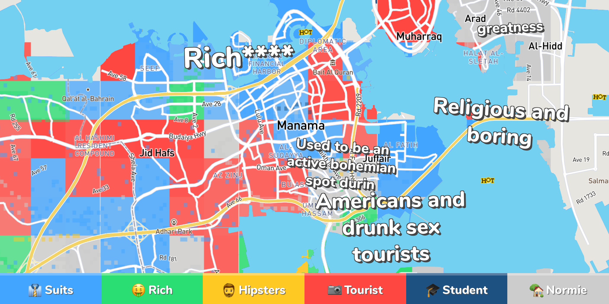 Manama Neighborhood Map