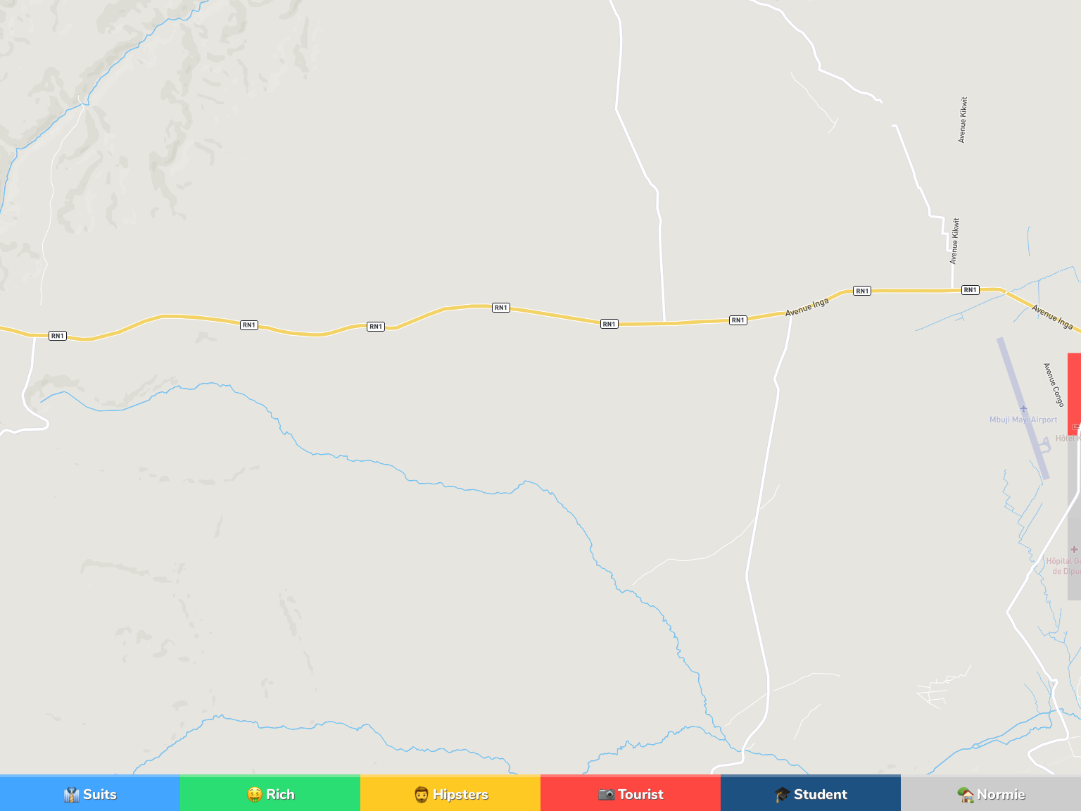 Mbuji-Mayi Neighborhood Map