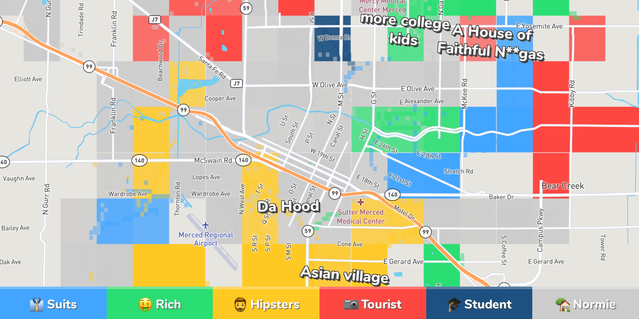 Merced Neighborhood Map