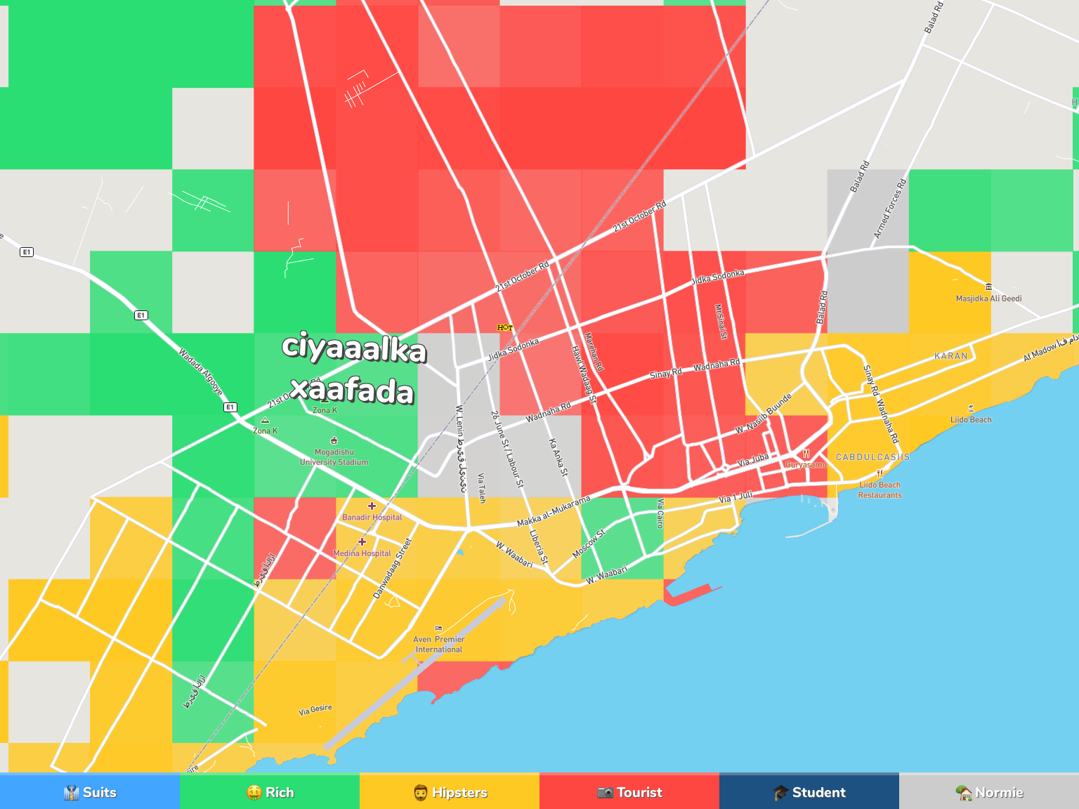 Mogadishu Neighborhood Map